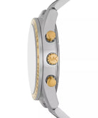 Side profile of Michael Kors Accelerator MK9112 silver stainless steel men's watch