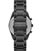 Back case of Michael Kors MK9113 quartz chronograph black bracelet wristwatch