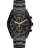 Michael Kors Accelerator MK9113 men's black dial chronograph watch front view