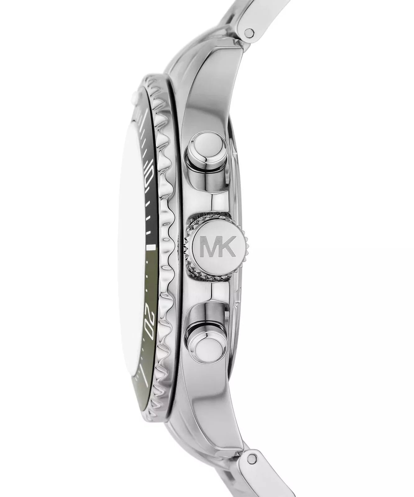 Side profile of Michael Kors Everest MK8976 stainless steel men's watch