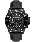 Michael Kors Everett MK9053 men's black dial chronograph watch front view