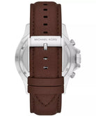 Back case of Michael Kors MK9054 quartz chronograph leather wristwatch