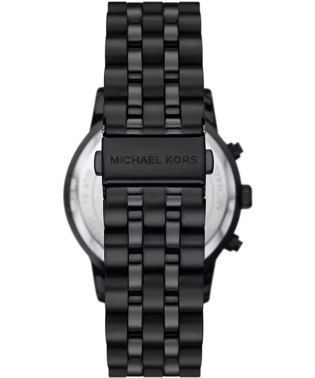 Back case of Michael Kors MK9089 quartz chronograph black bracelet wristwatch