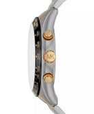 Side profile of Michael Kors Layton MK8784 two-tone stainless steel men's watch