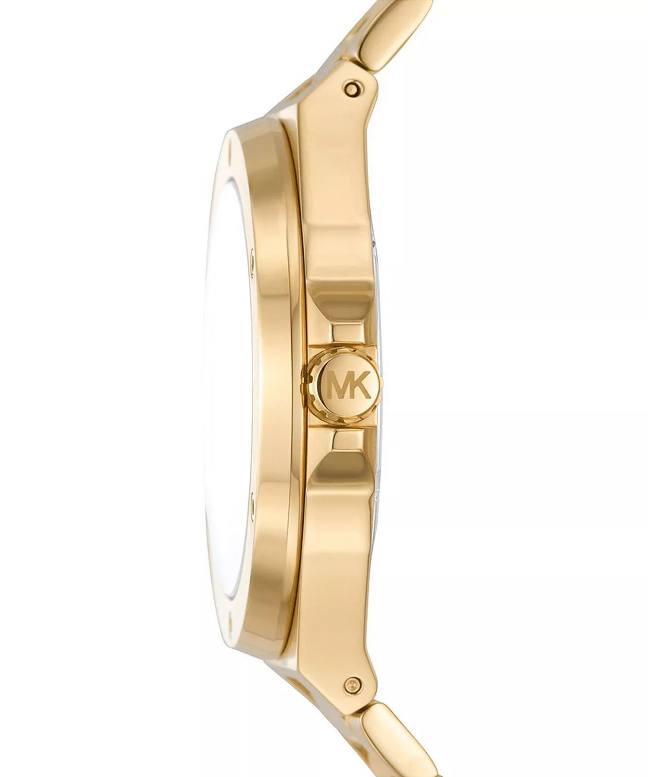 Side profile of Michael Kors Lennox MK8939 gold-tone stainless steel men's watch