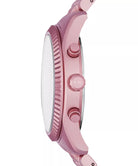 Side profile of Michael Kors Lexington MK8792 pink aluminum men's watch
