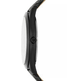 Side profile of Michael Kors Slim Runway MK8908 black-plated men's watch