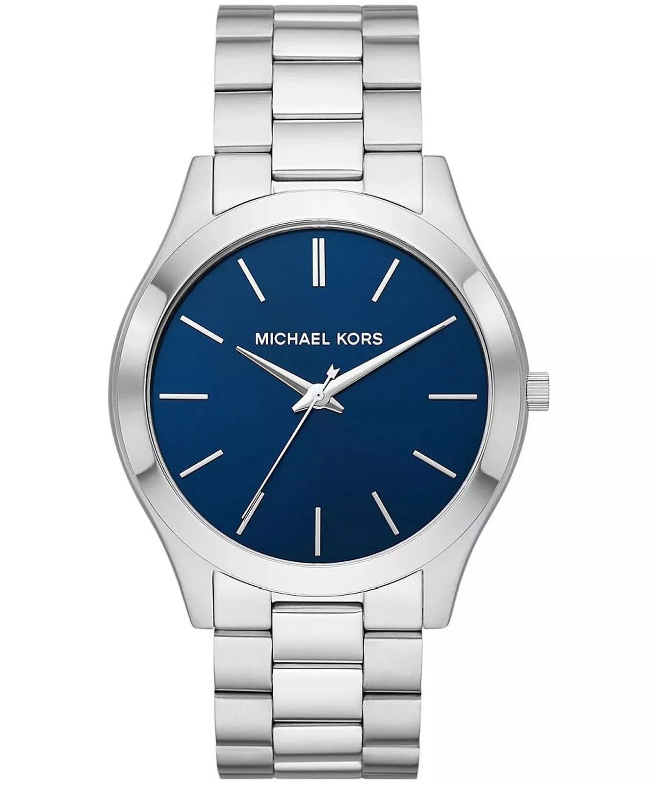 Michael Kors Slim Runway Gift Set MK1060SET men's navy blue dial stainless steel watch front view