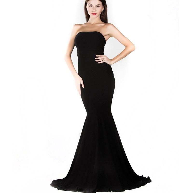 Evelyn Belluci Black Mermaid Dress - Luxverse