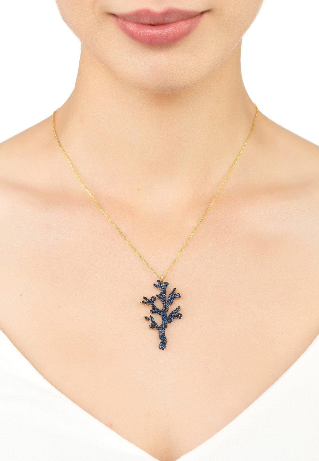 Coral Reef Necklace Blue CZ - Luxverse
