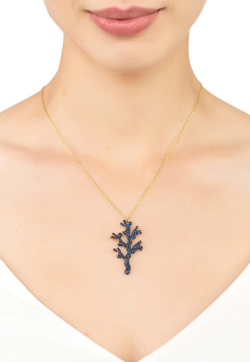 Coral Reef Necklace Blue CZ - Luxverse