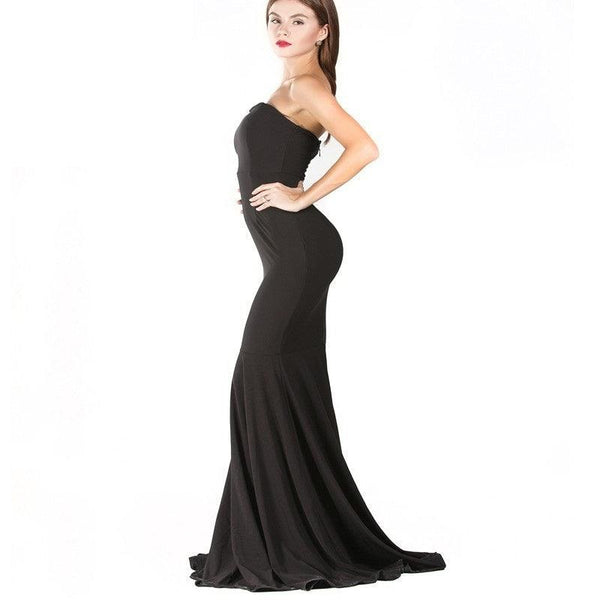 Evelyn Belluci Black Mermaid Dress - Luxverse