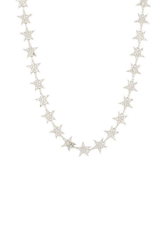 Star Strand Choker Necklace Silver