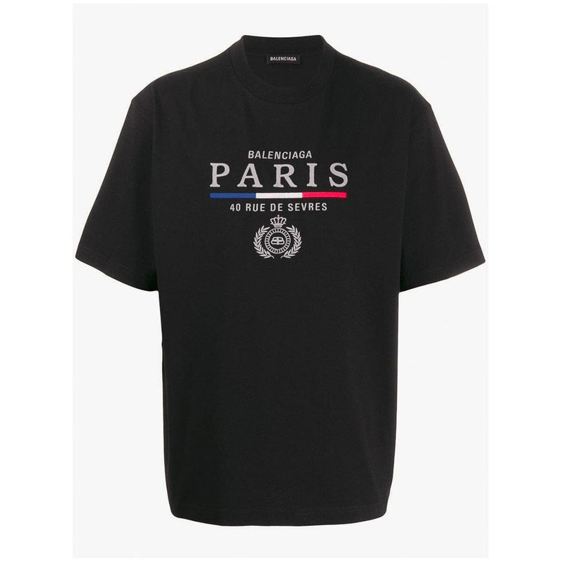 Balenciaga Paris Flag Regular Tshirt in Black for Men  Lyst Australia
