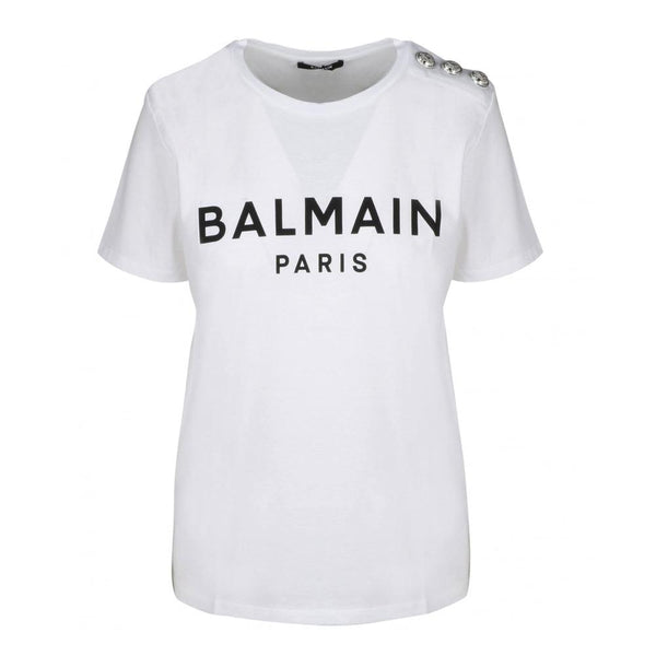 Balmain Cotton T-shirt with Logo