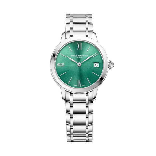 Baume & Mercier Classima Green & Silver Stainless Steel Ladies Watch M0A10609
