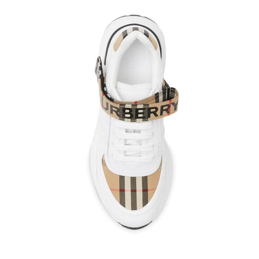 Burberry Logo Print Vintage Check and Leather Sneakers