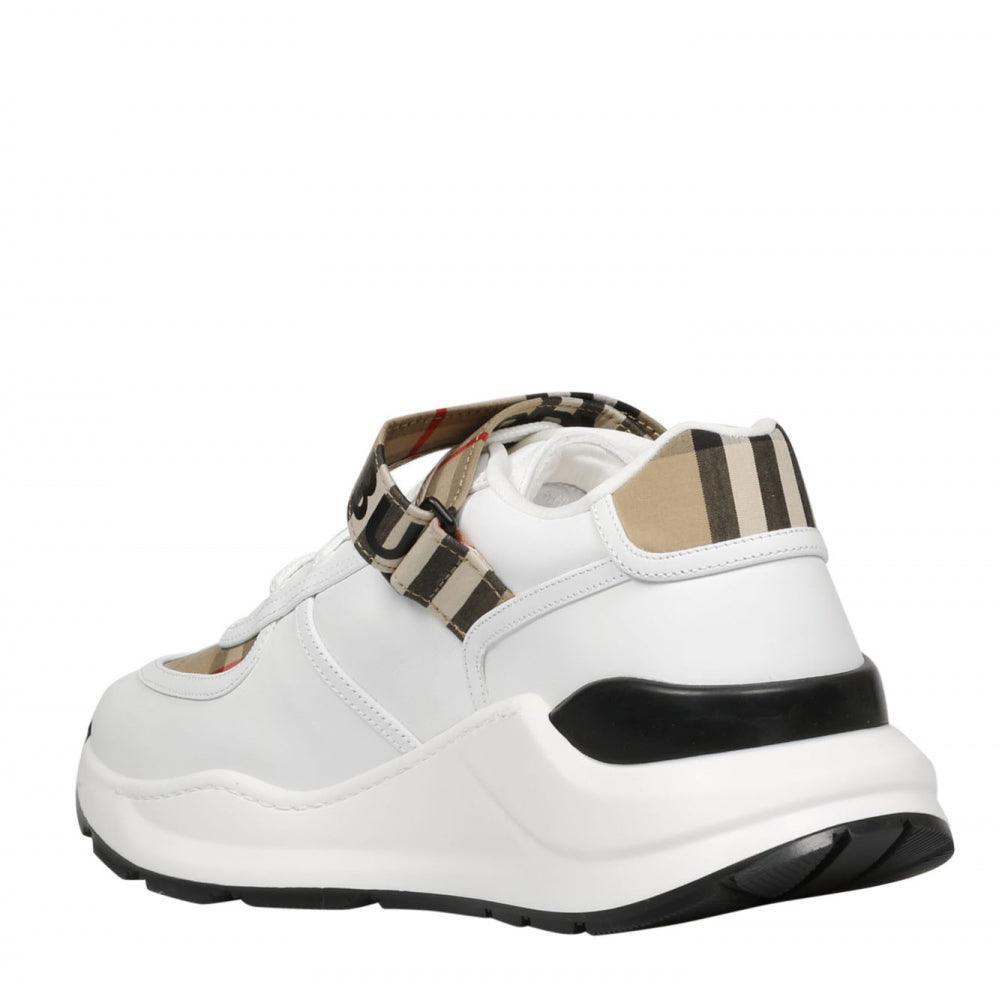 Burberry Logo Print Vintage Check and Leather Sneakers