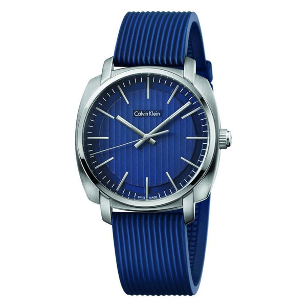 Calvin Klein Highline Blue Dial Blue Rubber Men's Watch K5M311ZN