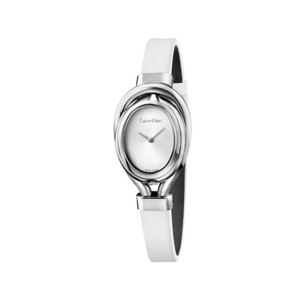 Calvin Klein Microbelt White Leather Strap Watch