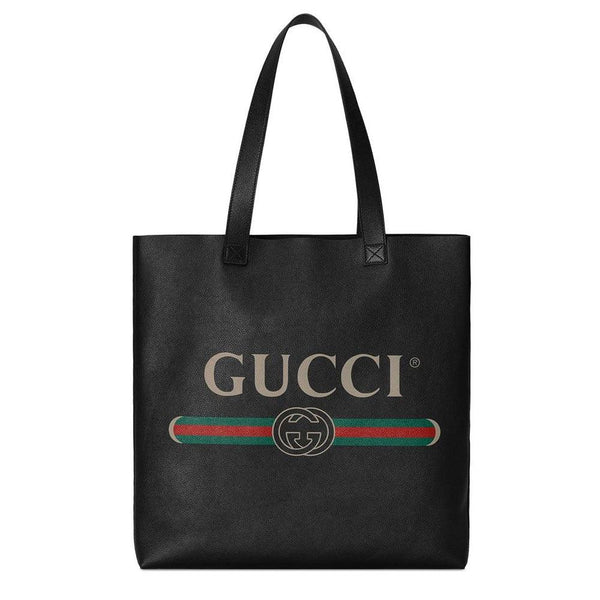 Gucci Logo Print Leather Men's Tote Bag