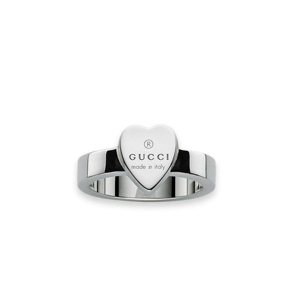 Gucci Silver Heart Trademark Ring YBC223867001 - Luxverse