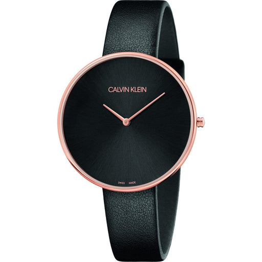 Calvin Klein Full Moon Quartz Black Dial Ladies Watch K8Y236C1 in Rosegold - Luxverse