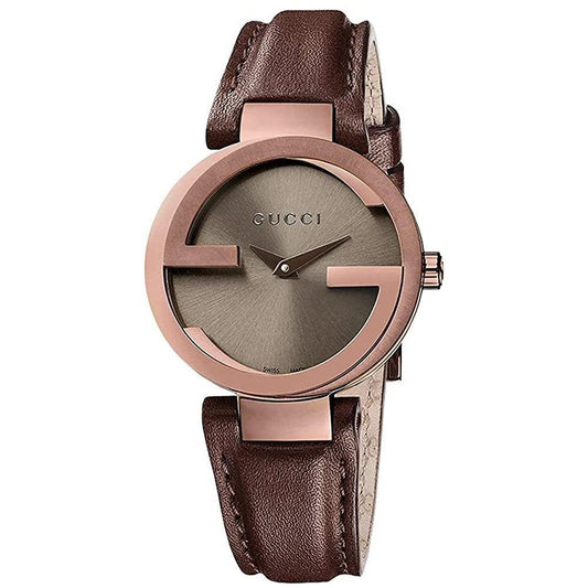 Gucci Interlocking G Small Brown Dial Ladies Watch YA133504 - Luxverse