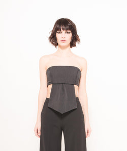 EON Paris Oversized Tie Bra Crop Top - Luxverse