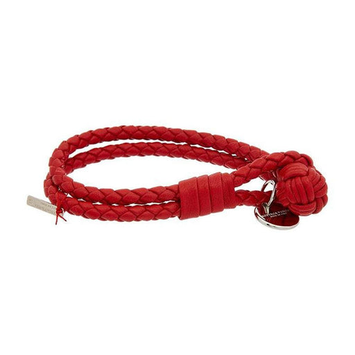 Bottega Veneta Intrecciato Red Nappa Leather Double Strand Bracelet
