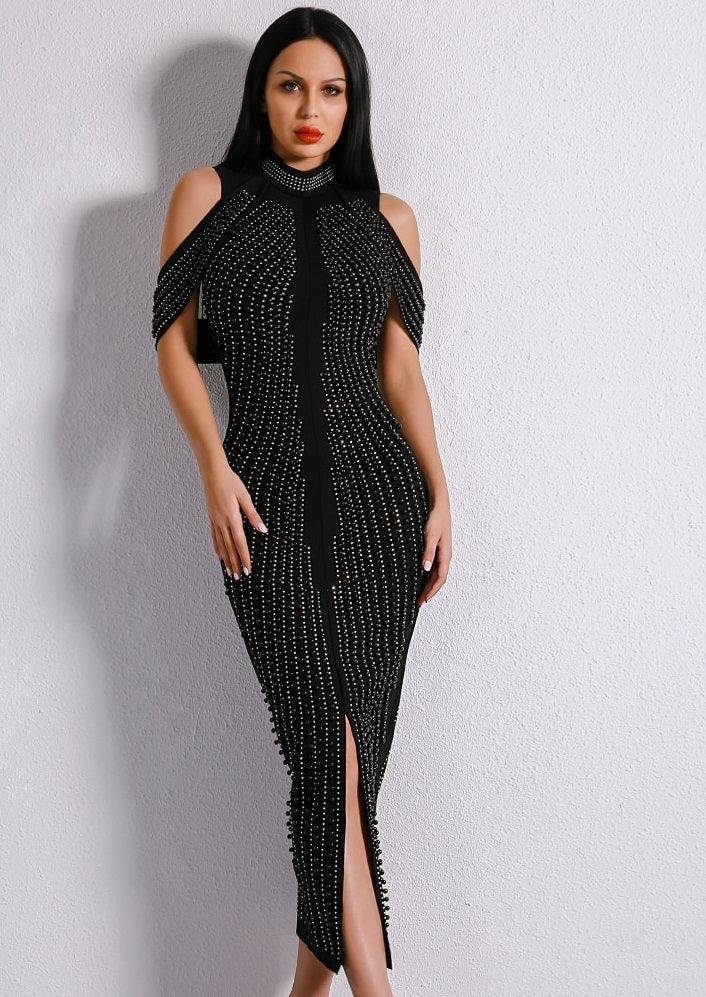 Mid Calf Studded Dress - Luxverse