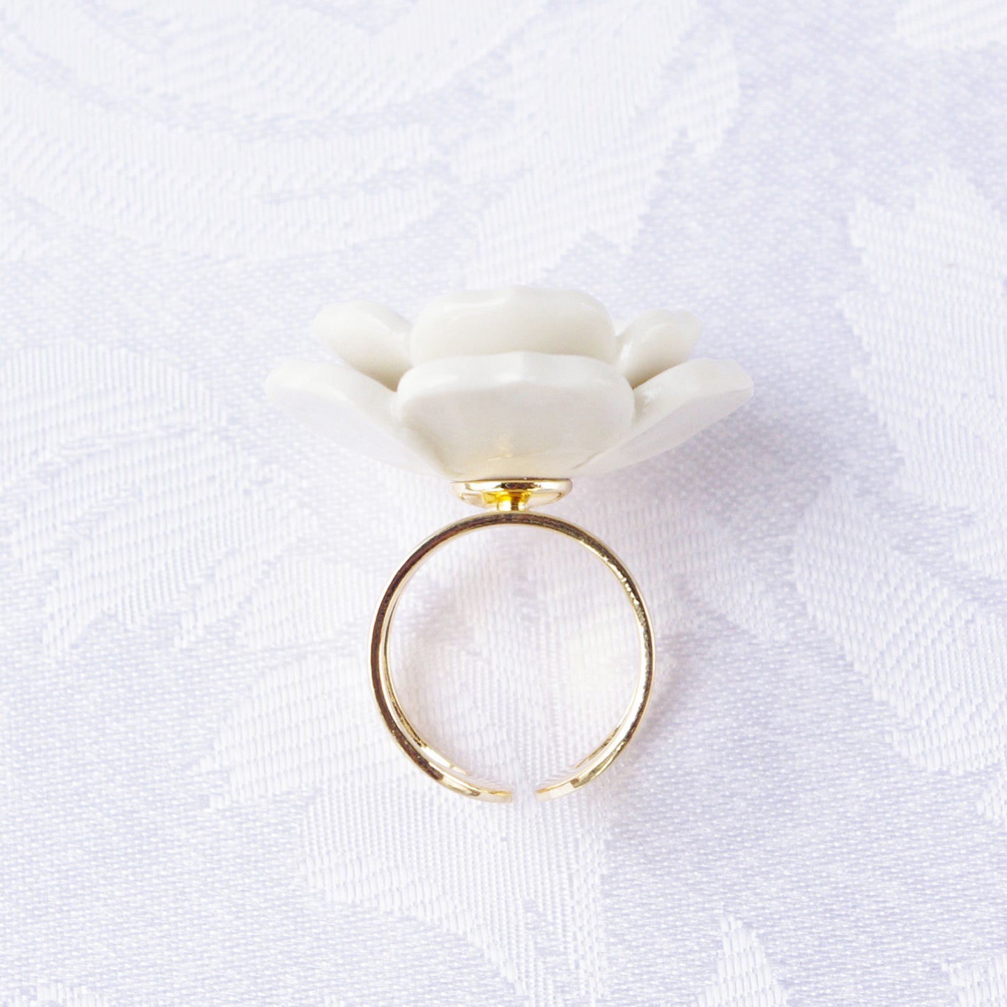 Porcelain Plum Blossom Statement Ring